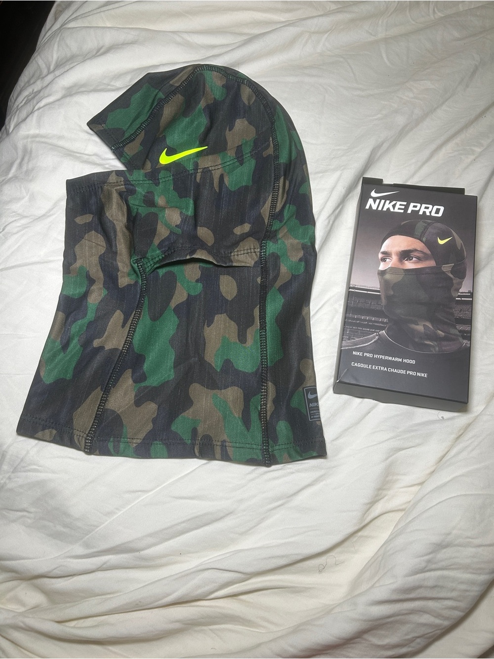 Nike Men’s Camo Hooded Rash Guard - Green/Black with Neon Swoosh